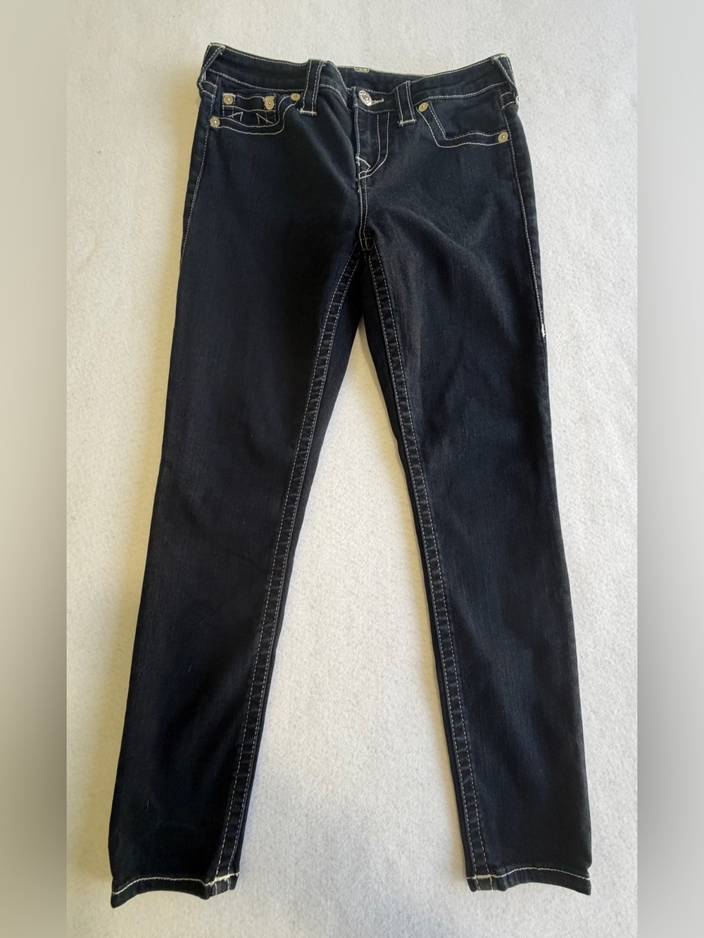 True Religion Blue Super Skinny Jeans with Contrast Stitching